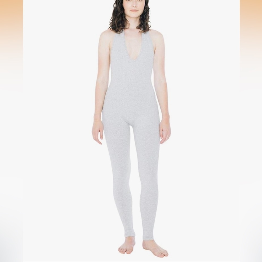 American Apparel Women’s Cotton Spandex Black Halter Romper Catsuit - Picture 9 of 10